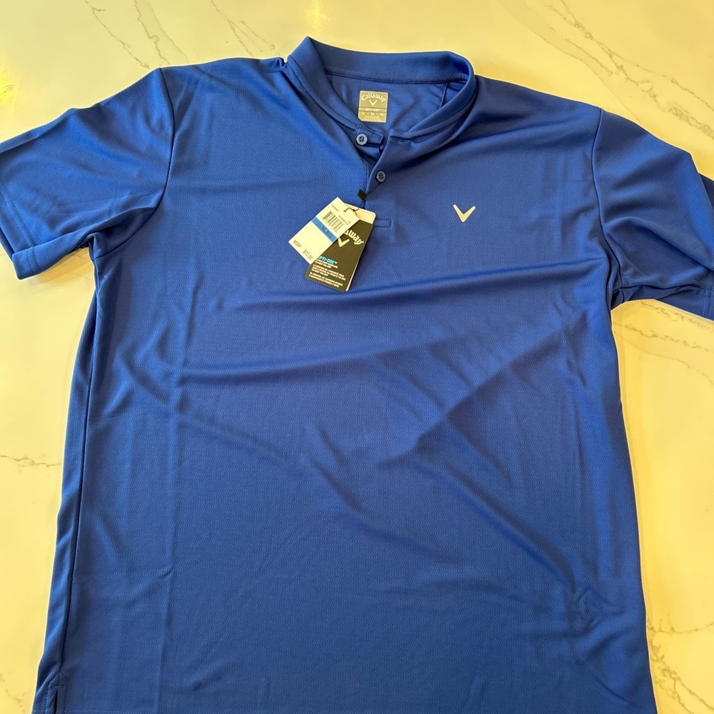 NWT Men’s Callaway Opti Dri Blue Golf Shirt X Large
